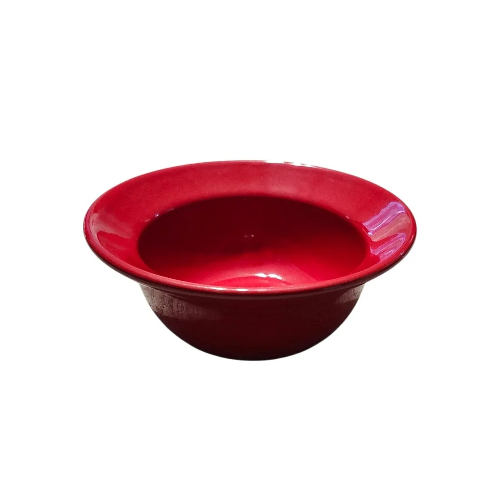 Waechtersbach Germany Red Rimmed Cereal Soup Bowl 6.75 Fun Factory Shiny Ceramic